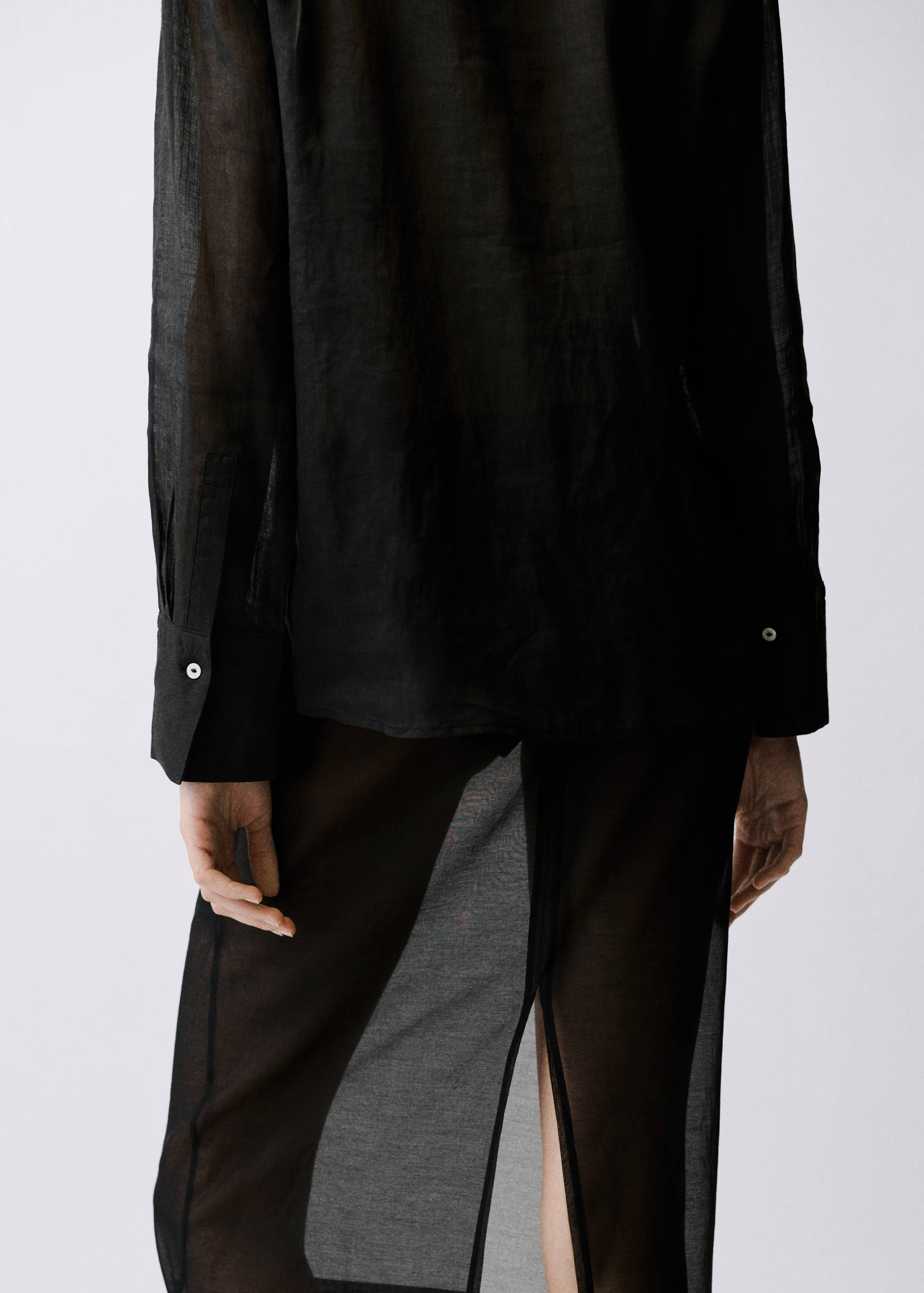 Chemise ramie boutons dissimulés - Verso de l’article