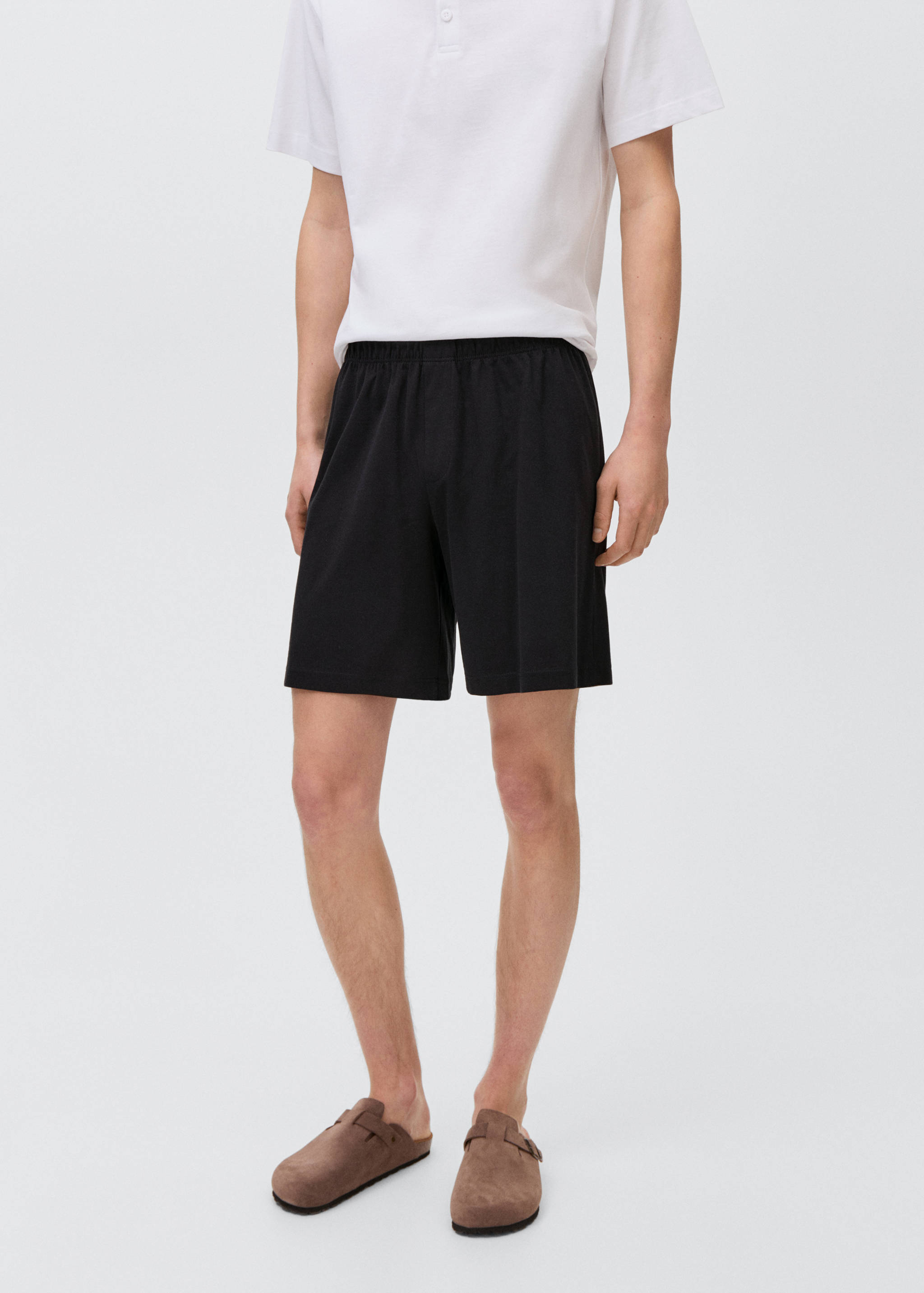 Комплект короткая пижама из хлопка - Средний план