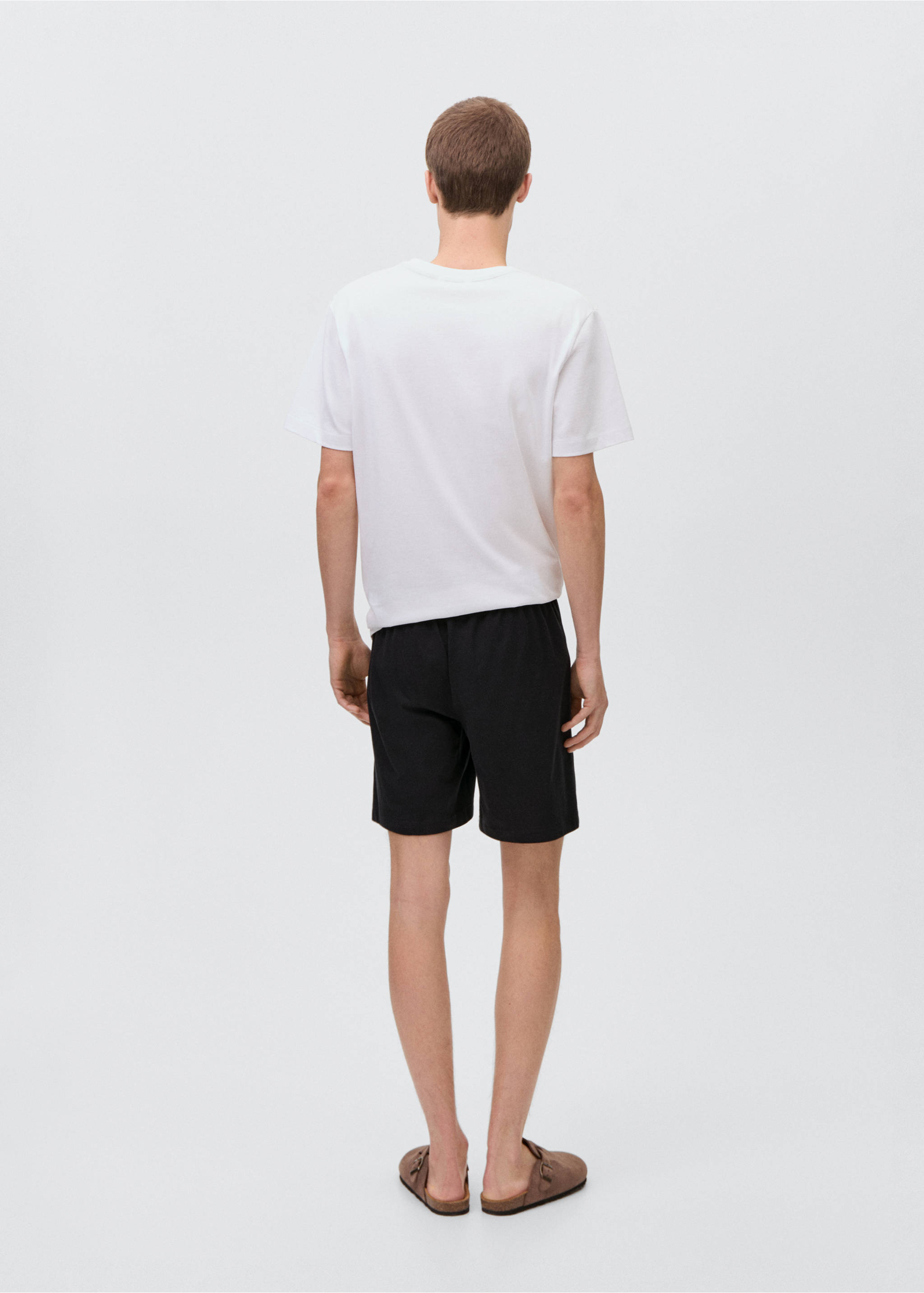 Cotton pyjama shorts pack - Reverse of the article, Off White. Ref: 87037168-00.