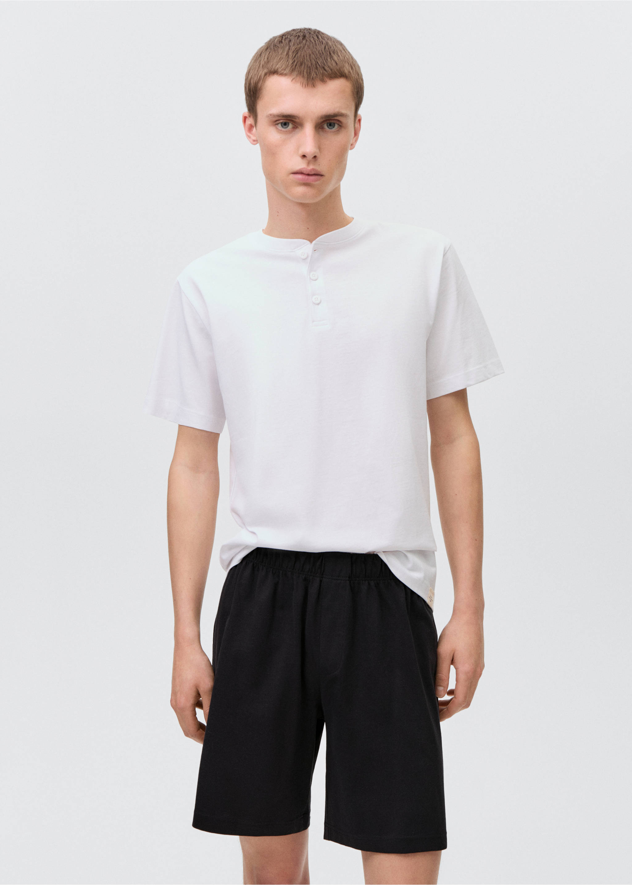 Cotton pyjama shorts pack - Details of the article 2, Off White. Ref: 87037168-00.