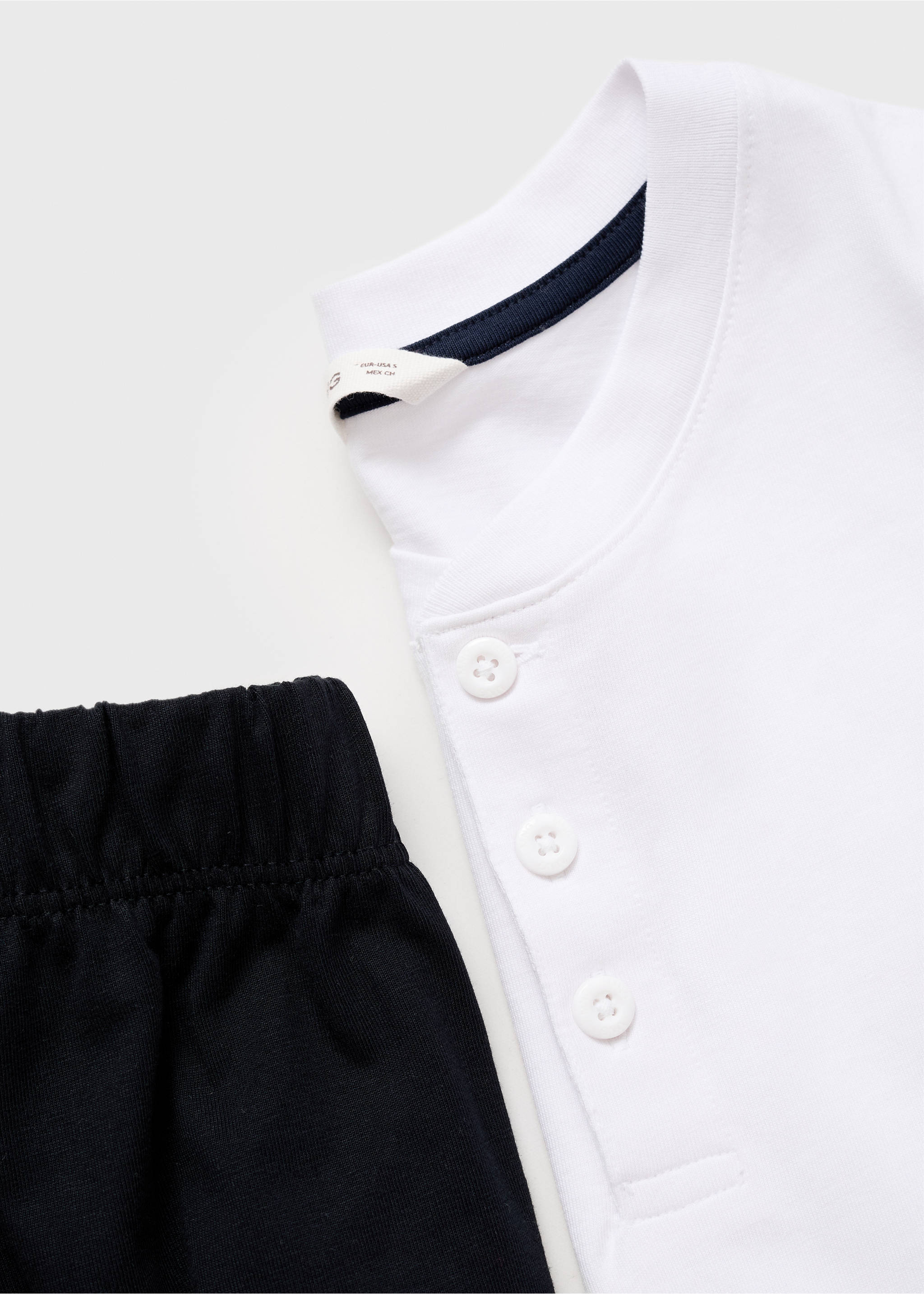 Cotton pyjama shorts pack - Details of the article 0, Off White. Ref: 87037168-00.