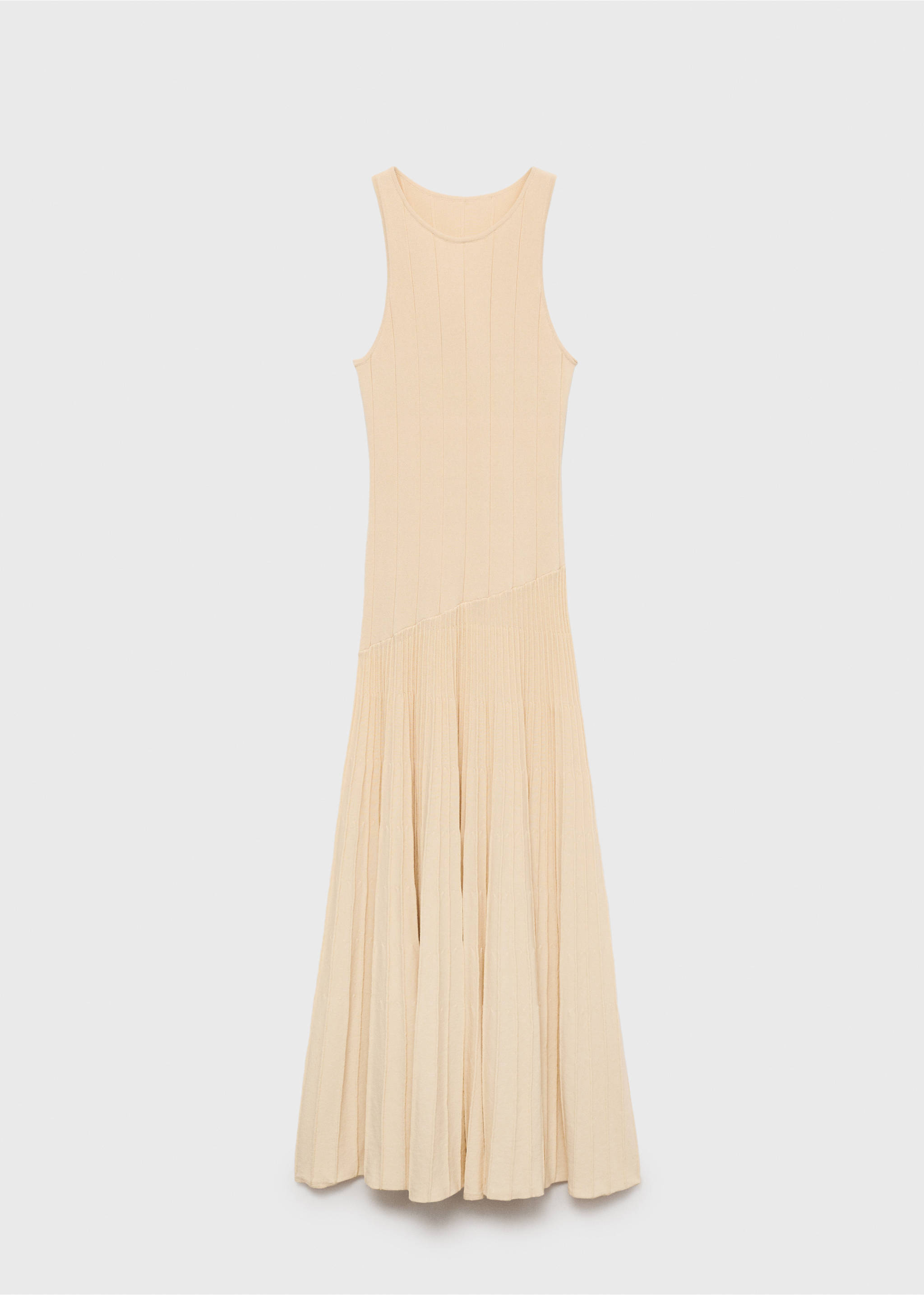 Pleated knitted dress - Article without model, Medium Brown. Ref: 87037173-00.