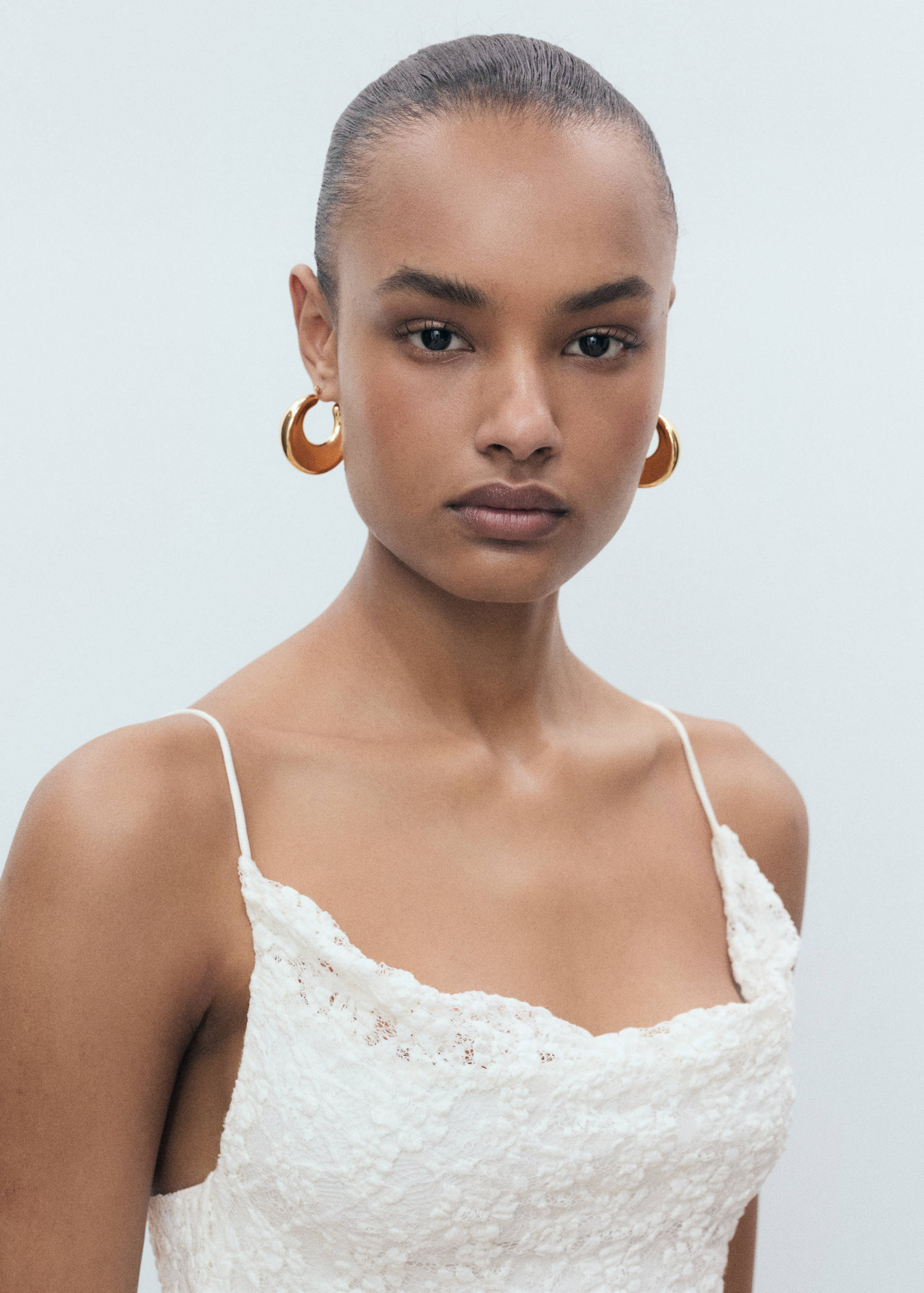 Čipkana haljina s nabranim ovratnikom - Detalji artikla 1