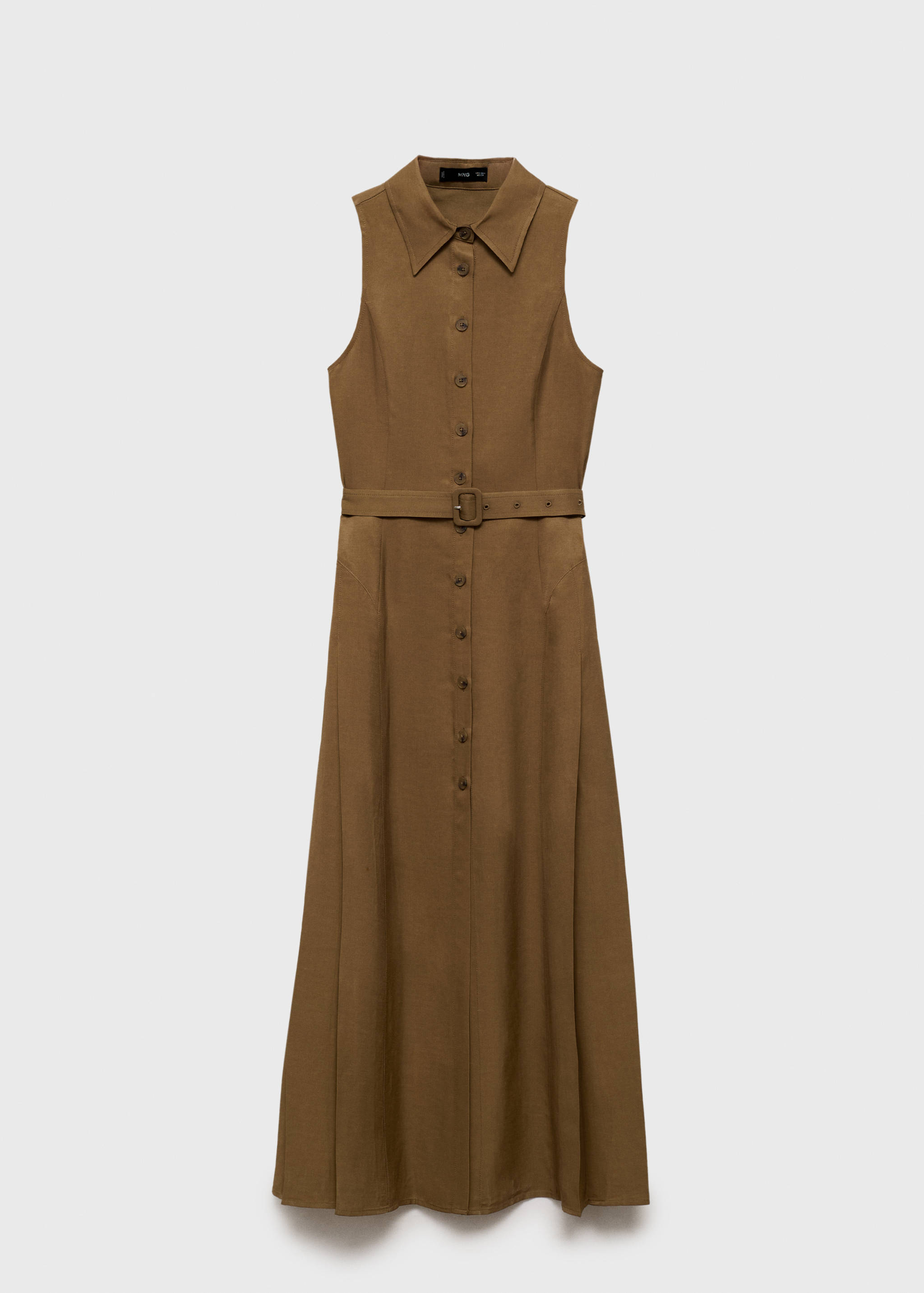 Vestido camiseiro de linho com cinto - Artigo sem modelo