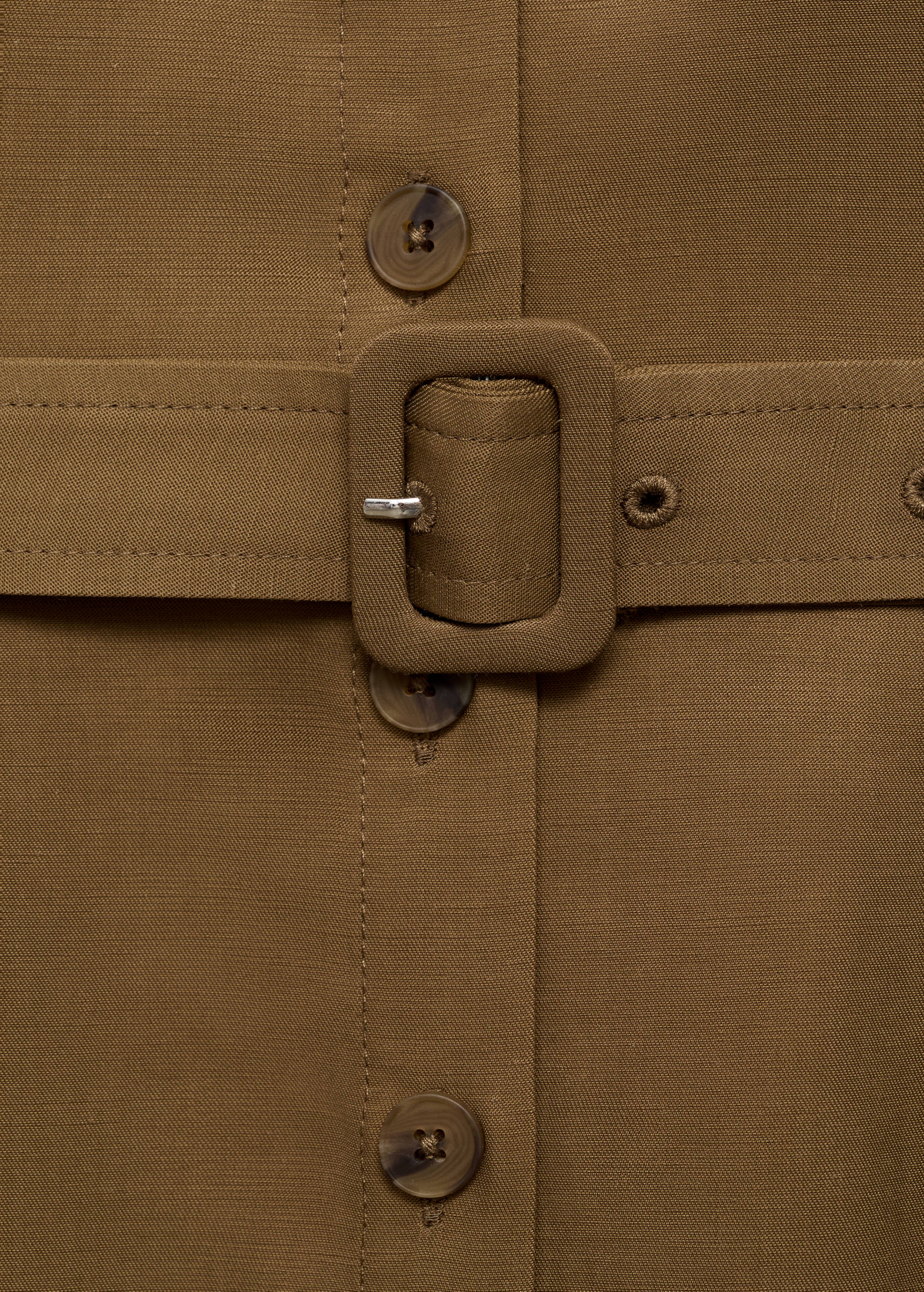 Vestido camiseiro de linho com cinto - Pormenor do artigo 0