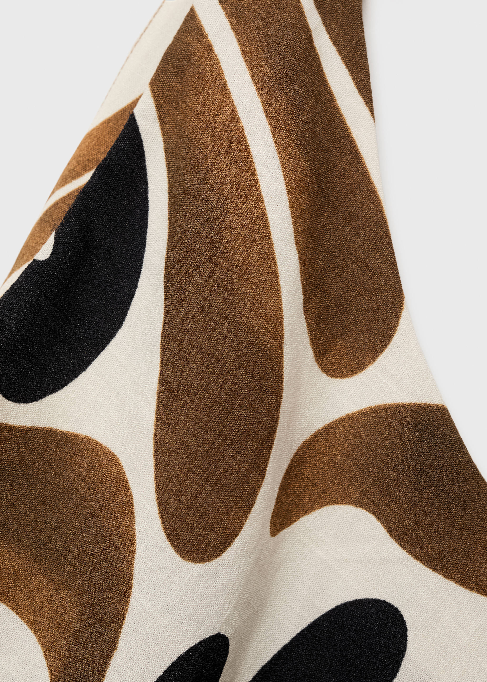 Printed dress with asymmetrical neck - Details of the article 0