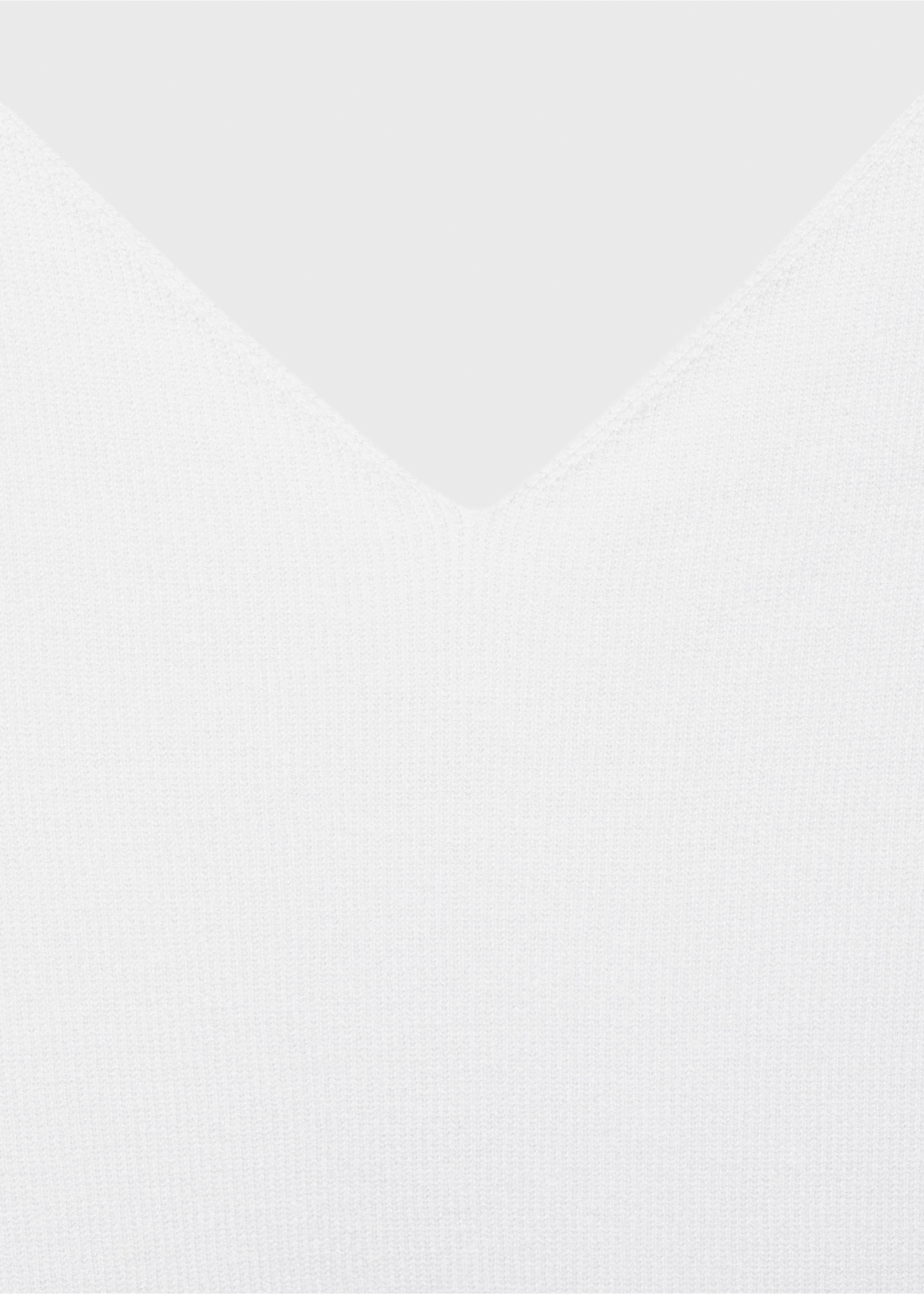 V-neck knit top - Details of the article 8, Ecru. Ref: 87037184-00.