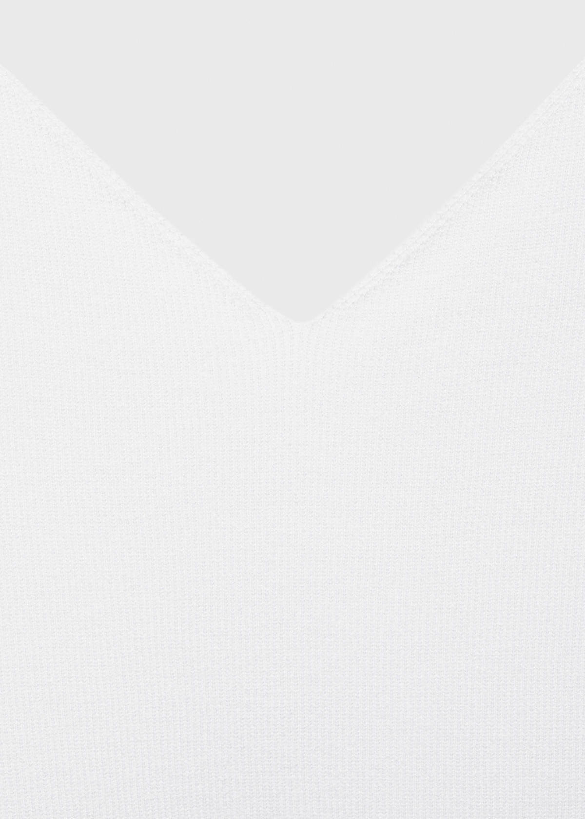 V-neck knit top — Ecru