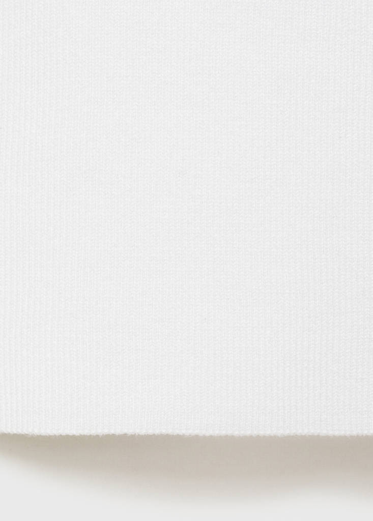 V-neck knit top — Ecru