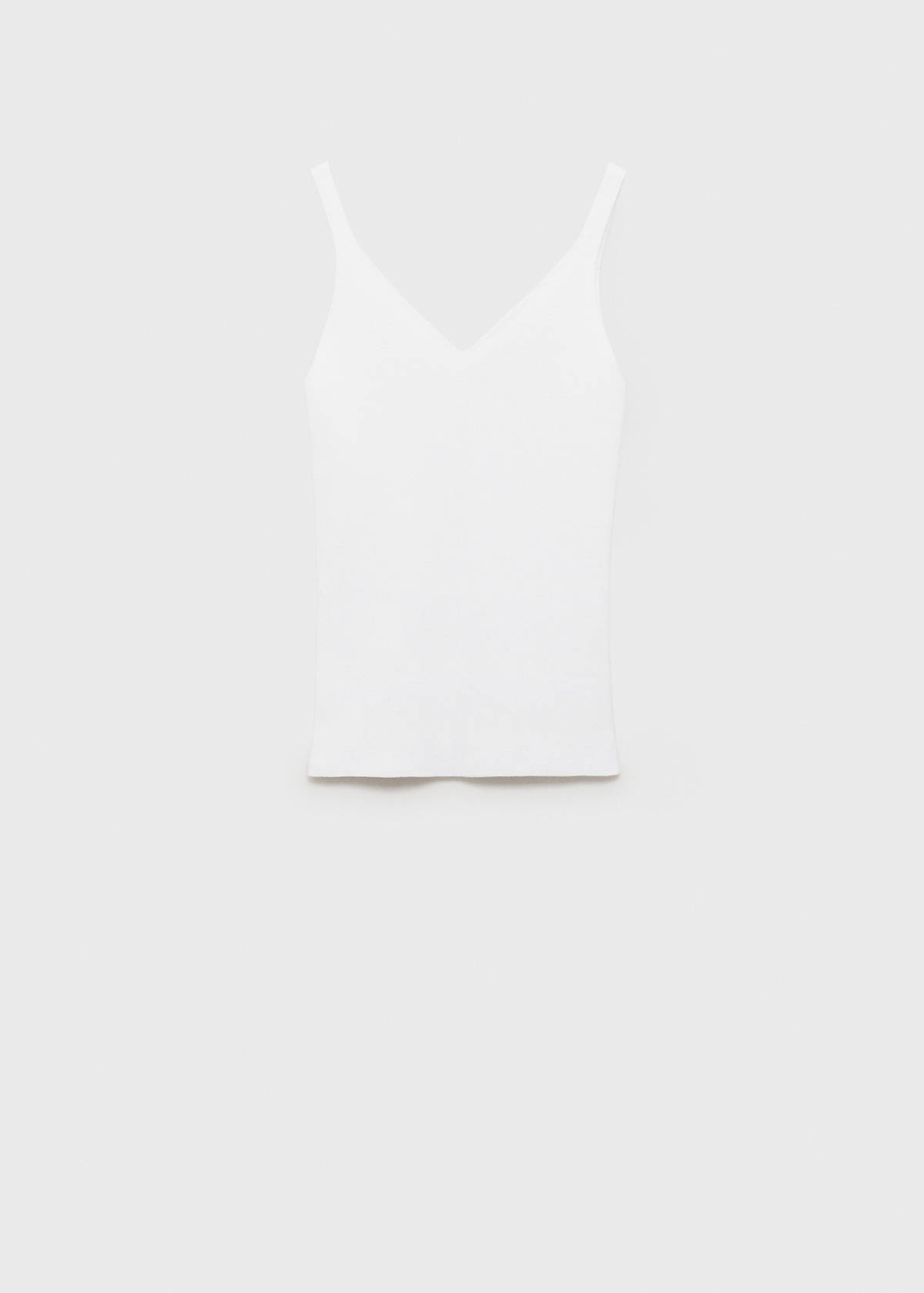V-neck knit top — Ecru