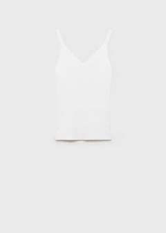 V-neck knit top — Ecru 9