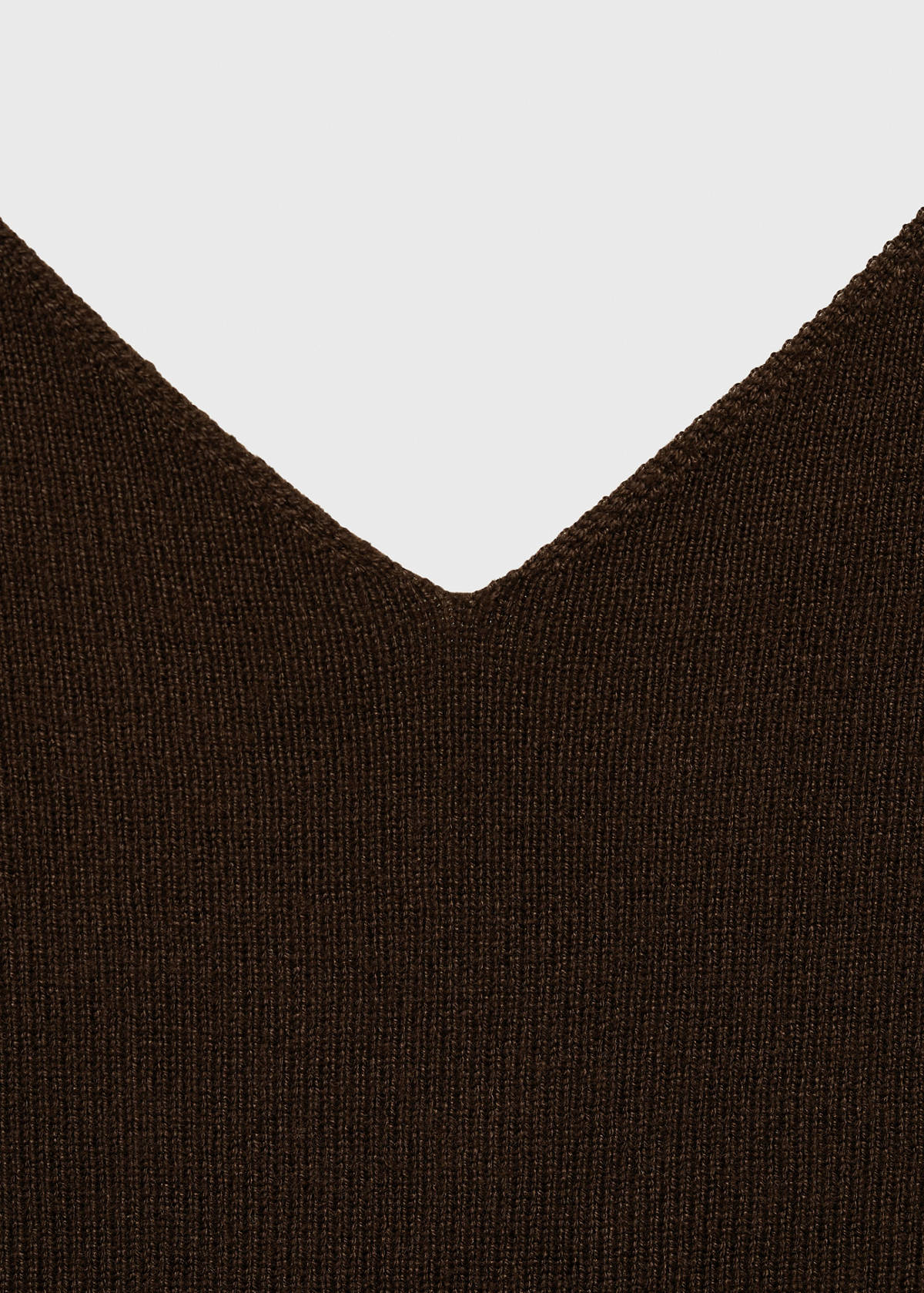 V-neck knit top — Chocolate