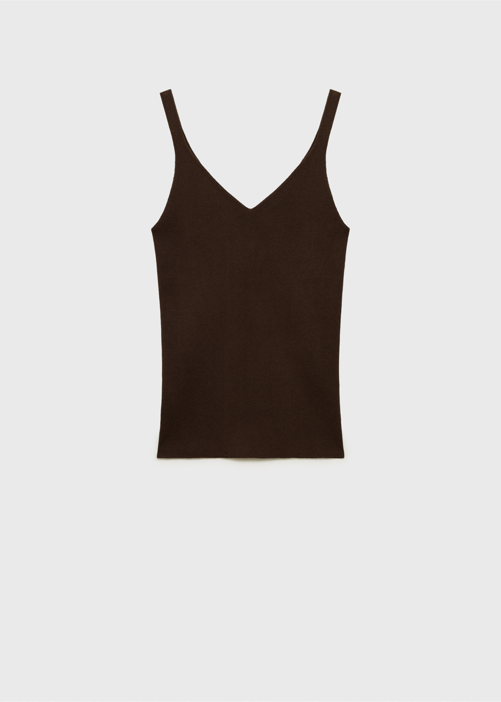 Top punto cuello pico - Artículo sin modelo, Chocolate. Ref: 87037184-00.
