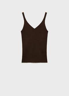 V-neck knit top — Chocolate 8