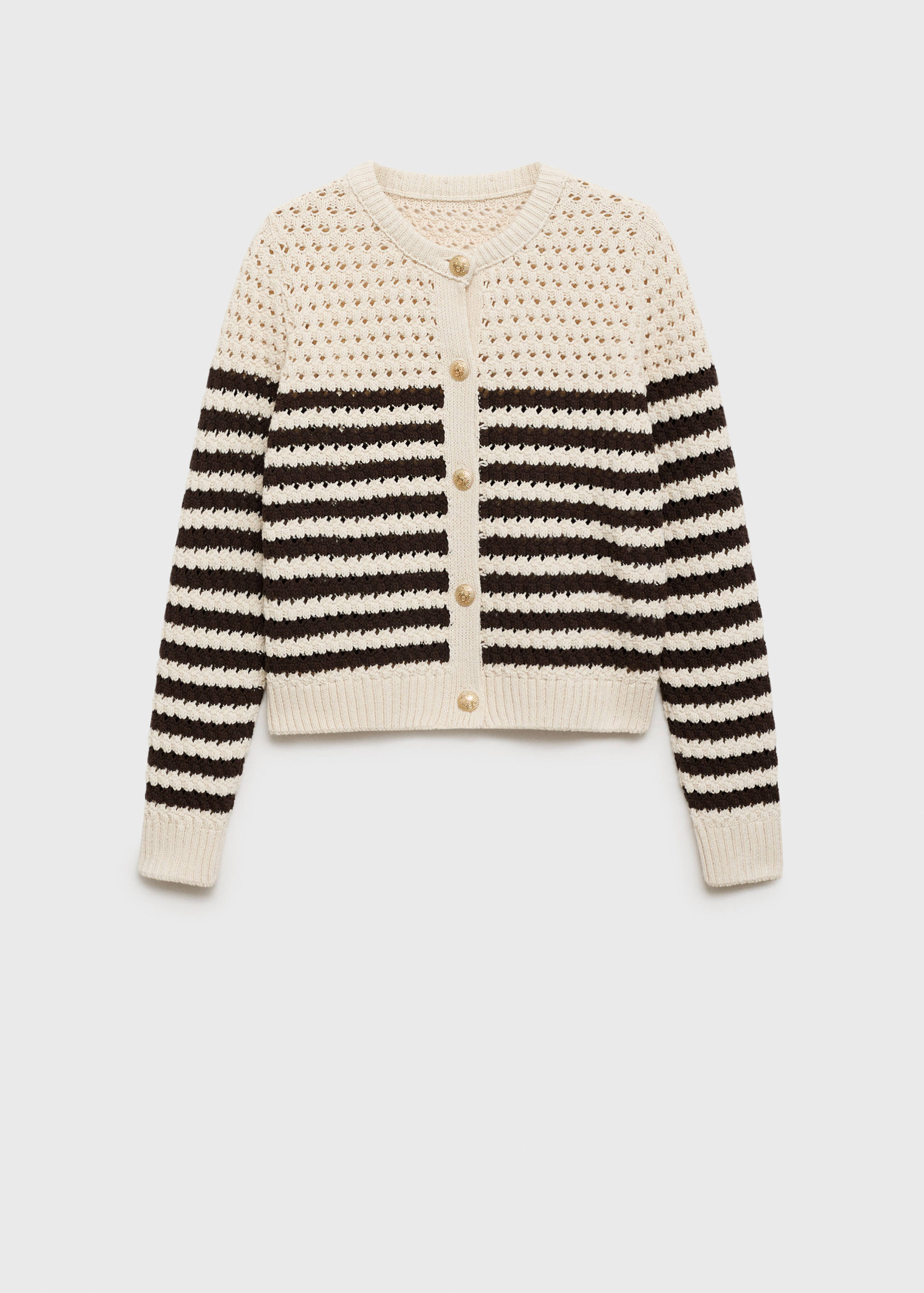 Striped openwork knitted cardigan - Article without model