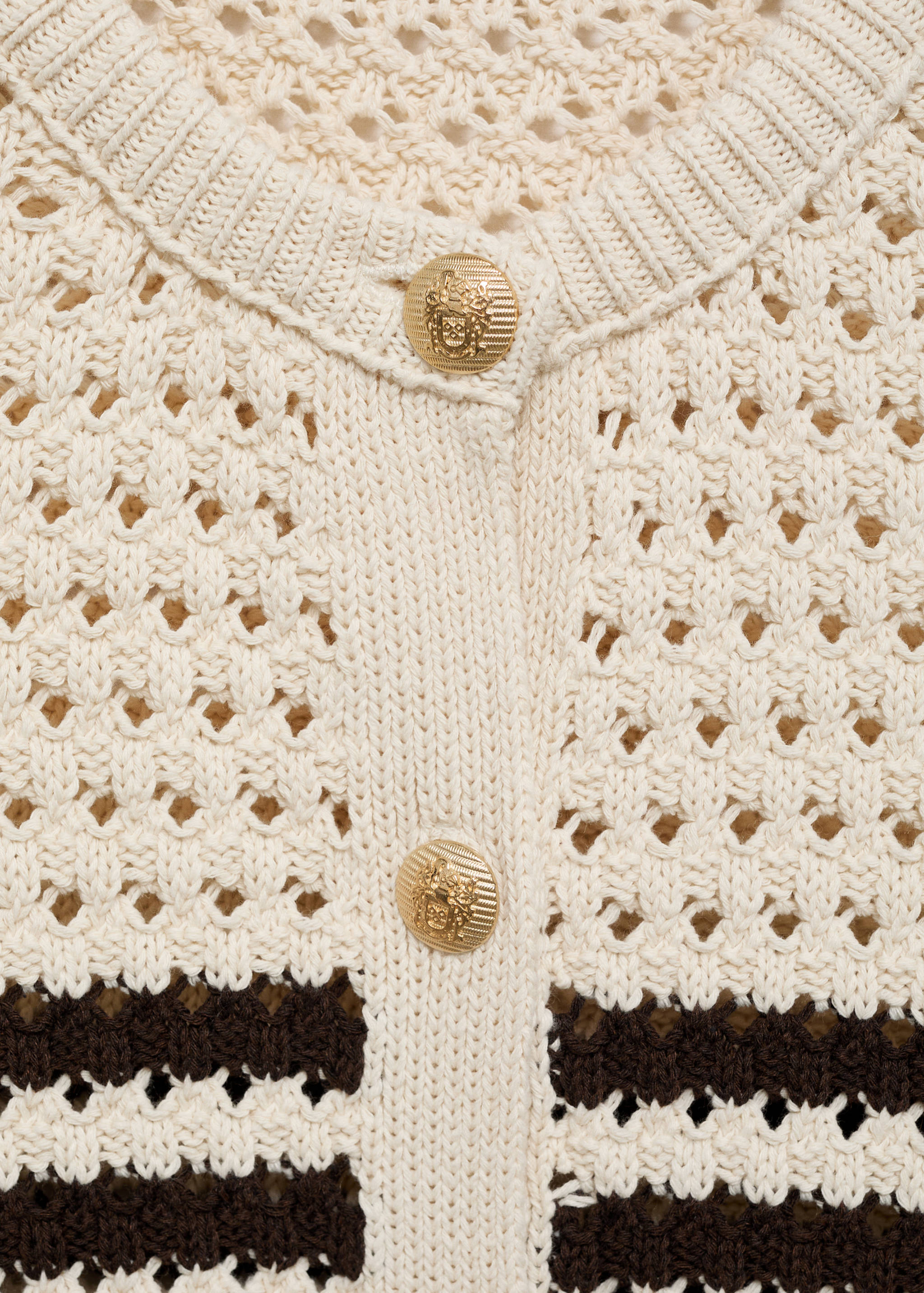Striped openwork knitted cardigan - Details of the article 8