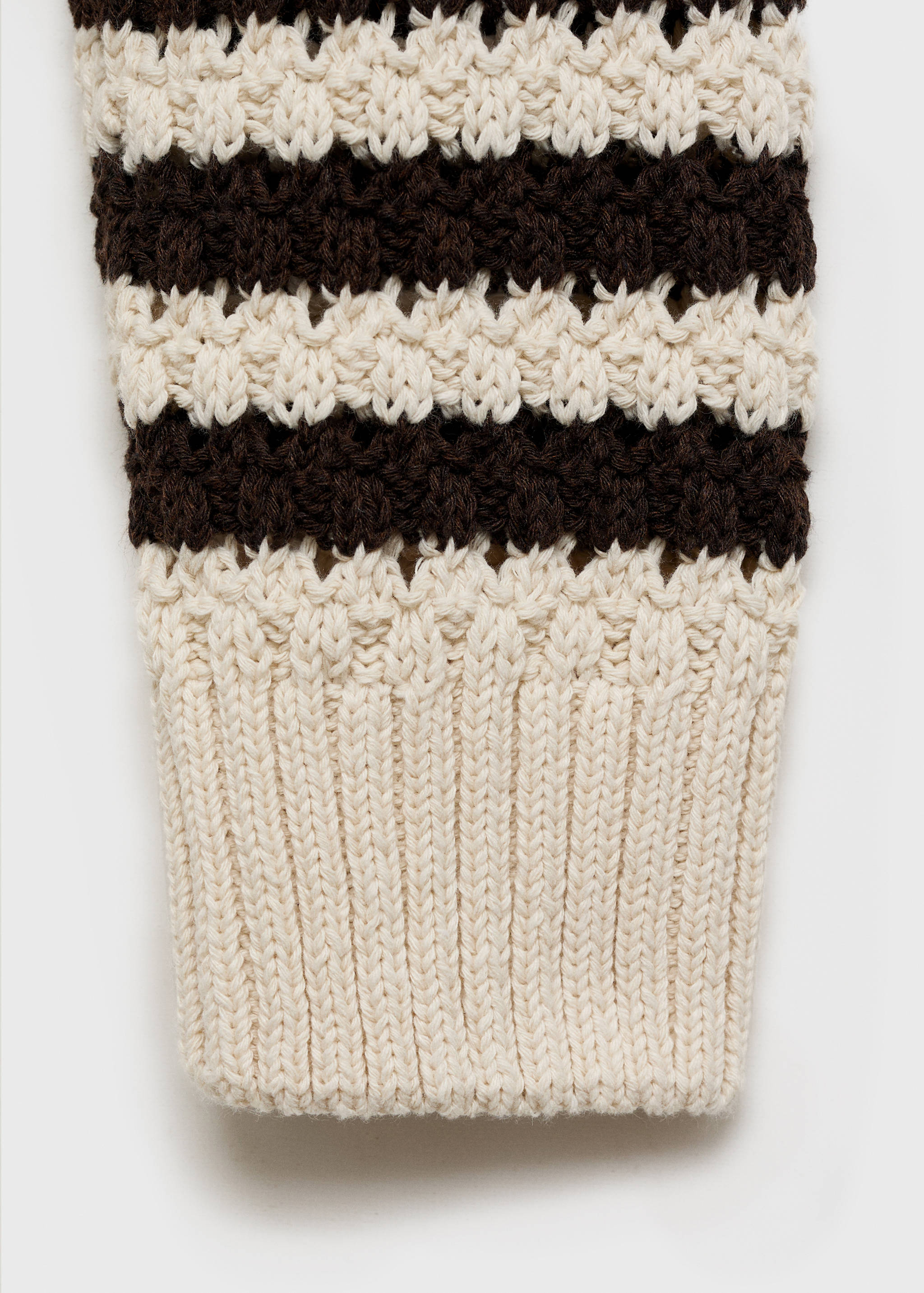 Striped openwork knitted cardigan - Details of the article 0