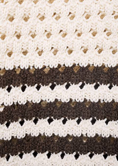 Striped openwork knitted cardigan — Brown 9