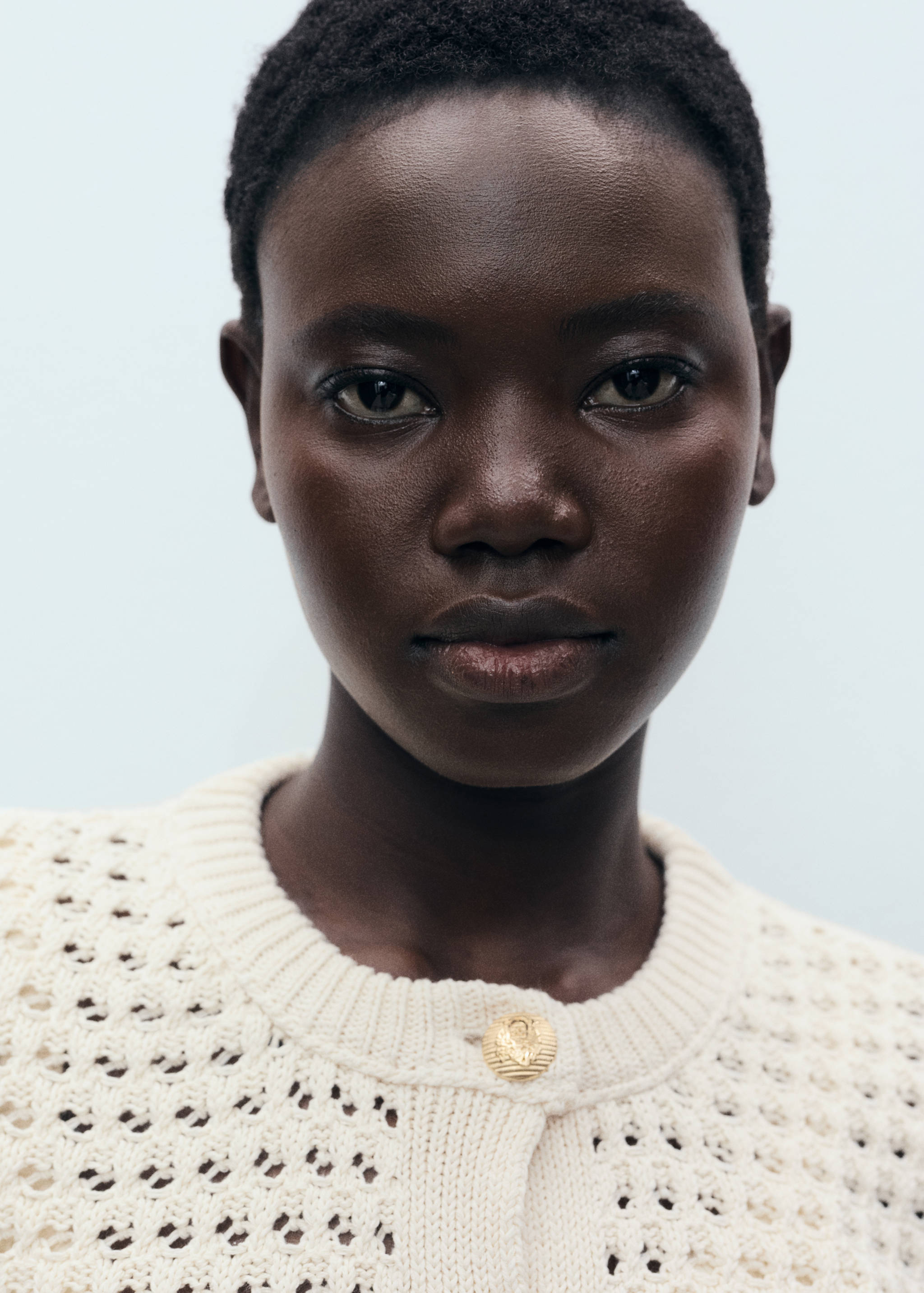 Striped openwork knitted cardigan - Details of the article 1