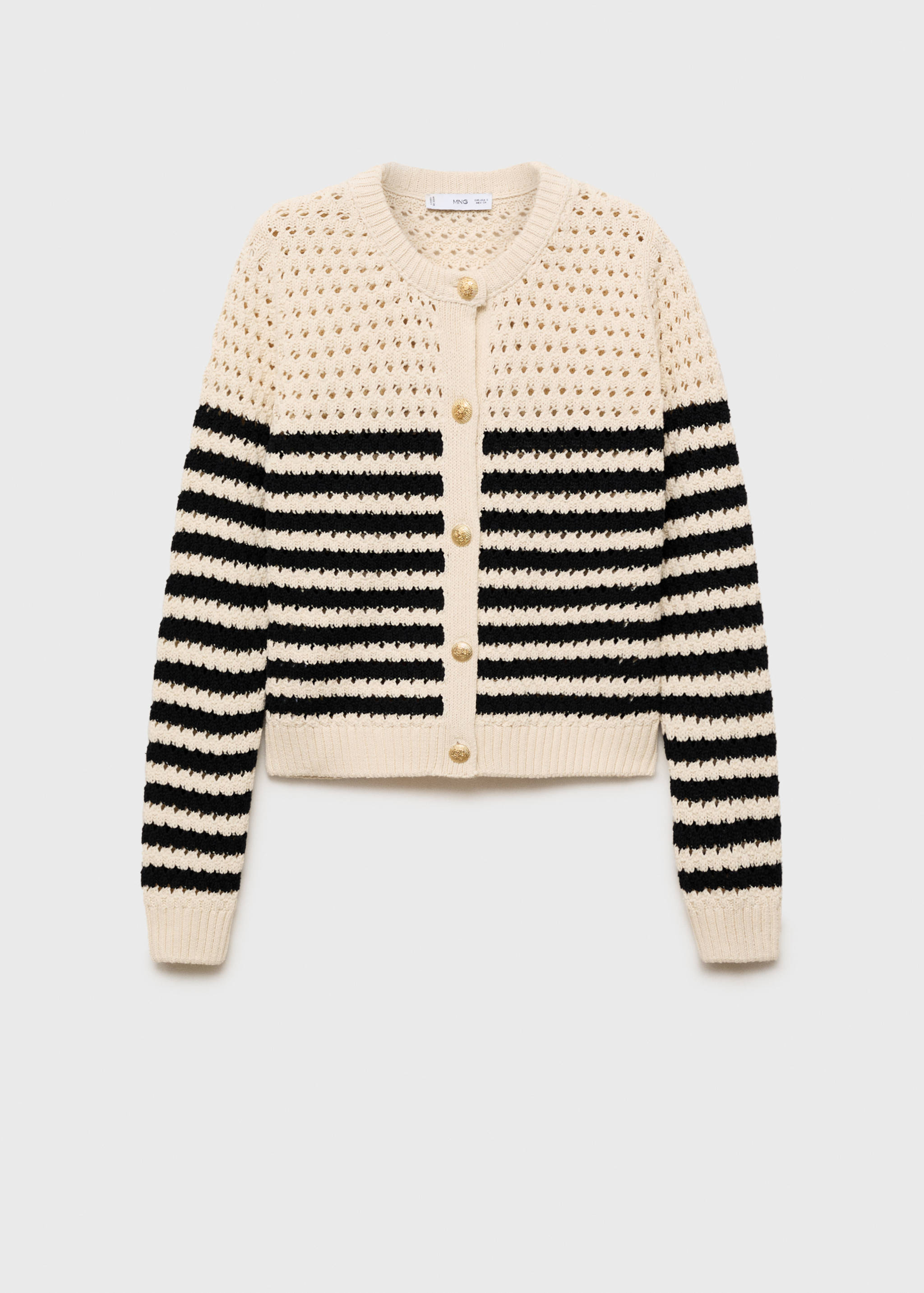 Striped openwork knitted cardigan - Article without model