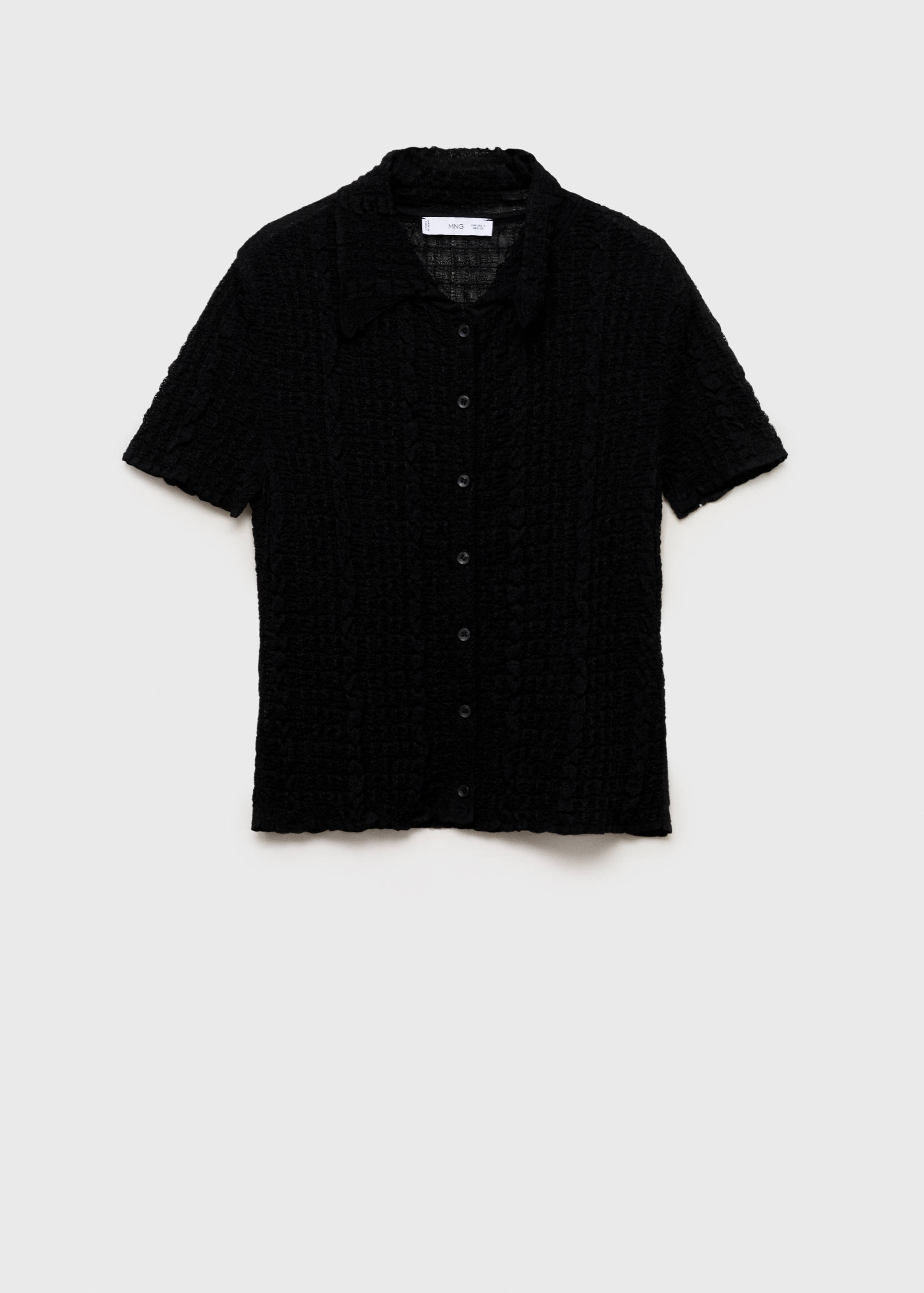 Textured polo-neck cardigan - Article without model