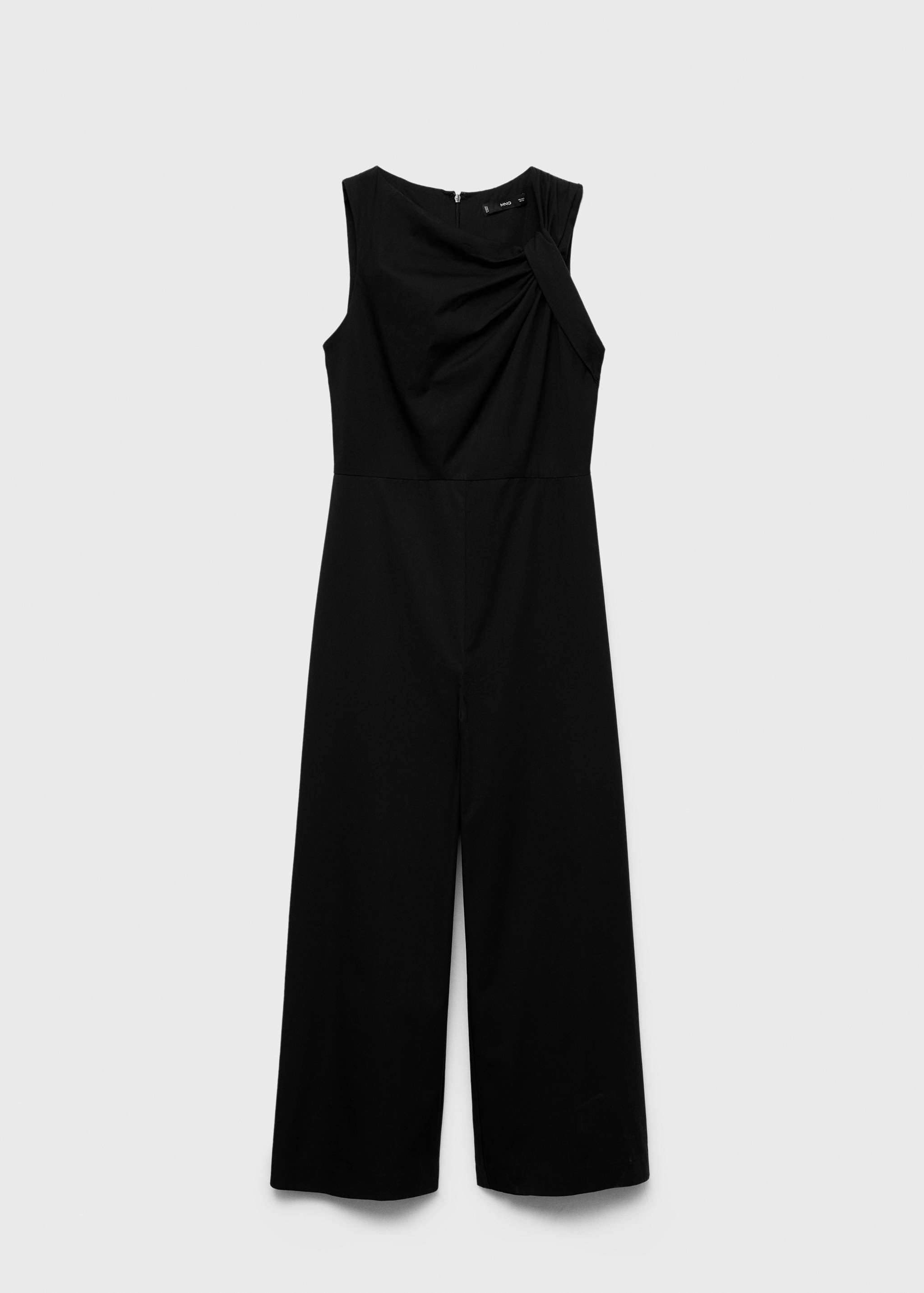 Lange culotte-jumpsuit met gedrapeerde hals - Artikel zonder model
