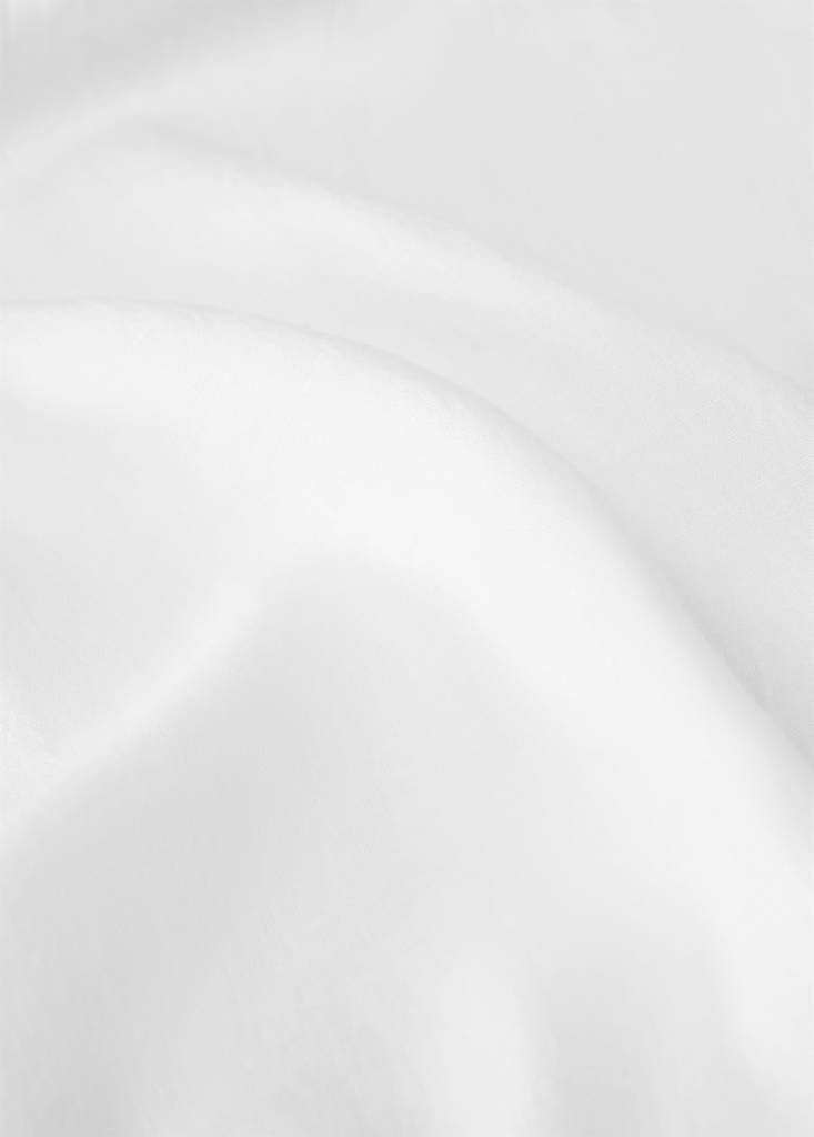 Washed linen fitted sheet for 160 cm bed — White