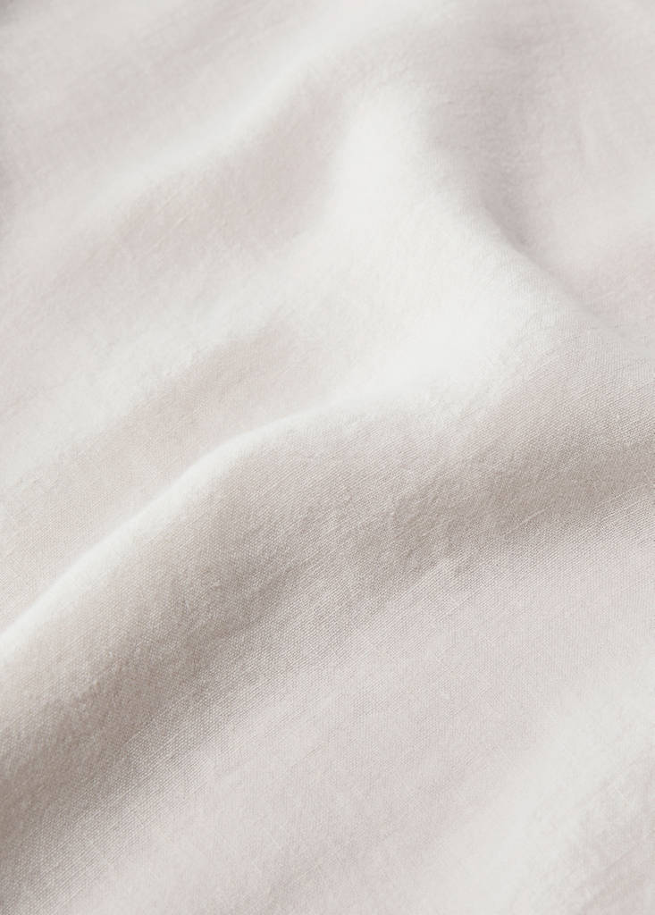Washed linen fitted sheet for 160 cm bed — Beige