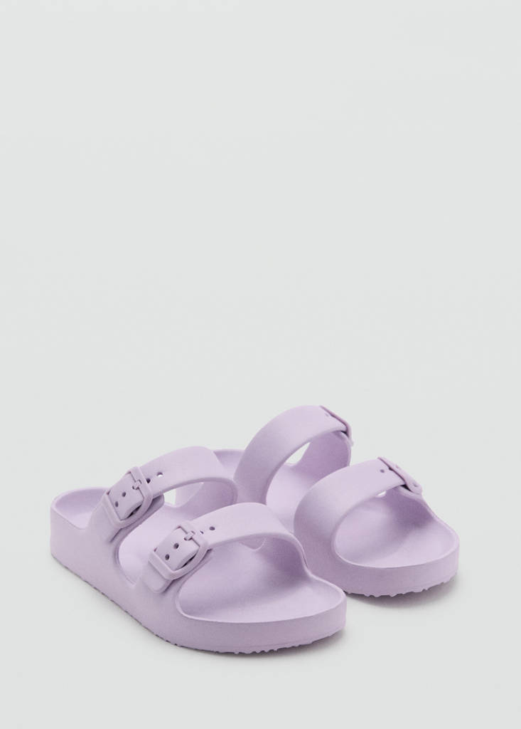 Flip-flops with buckle straps — Light/Pastel Purple