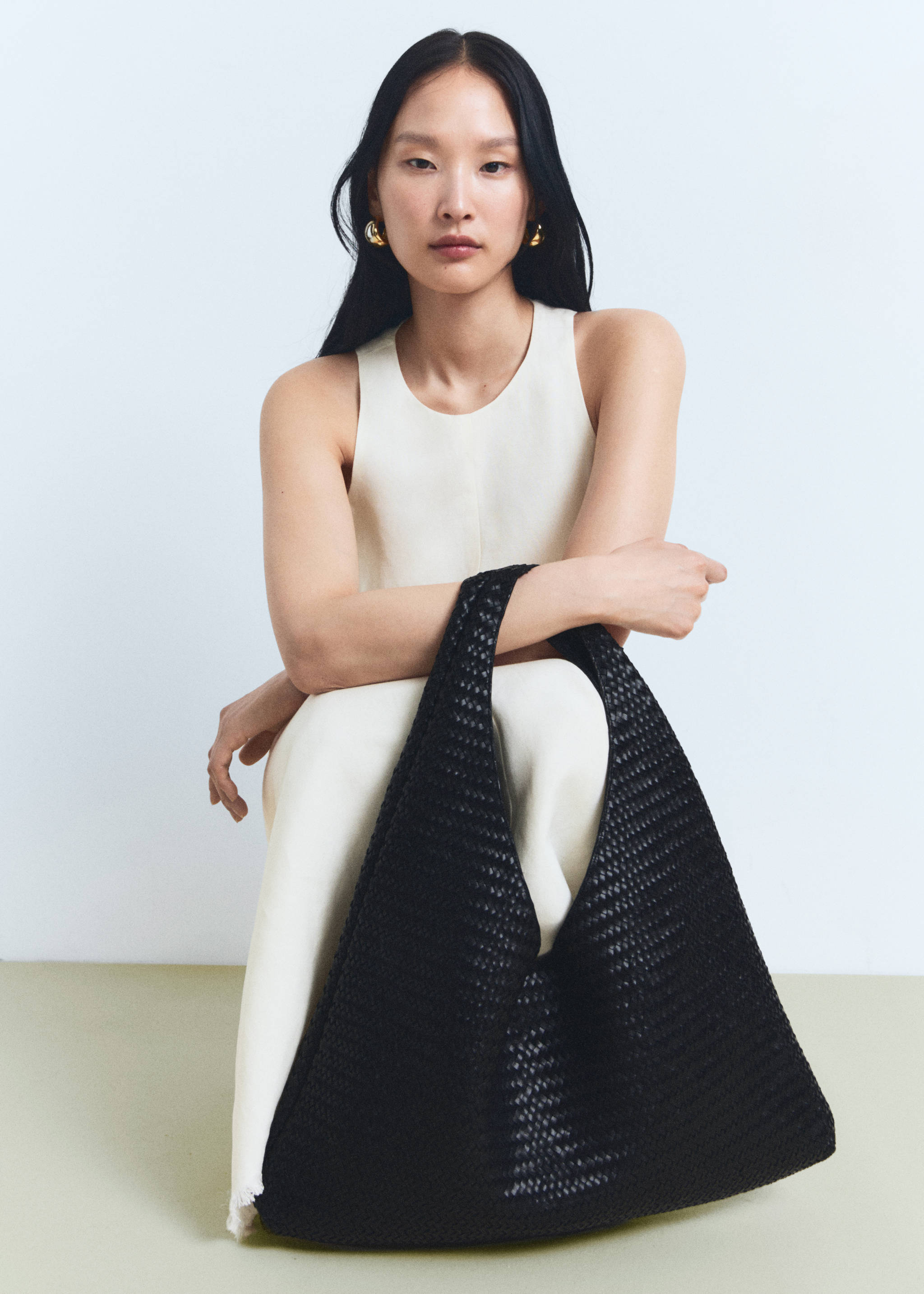 Große Schultertasche aus Leder in Flechtoptik - Detail des Artikels 9