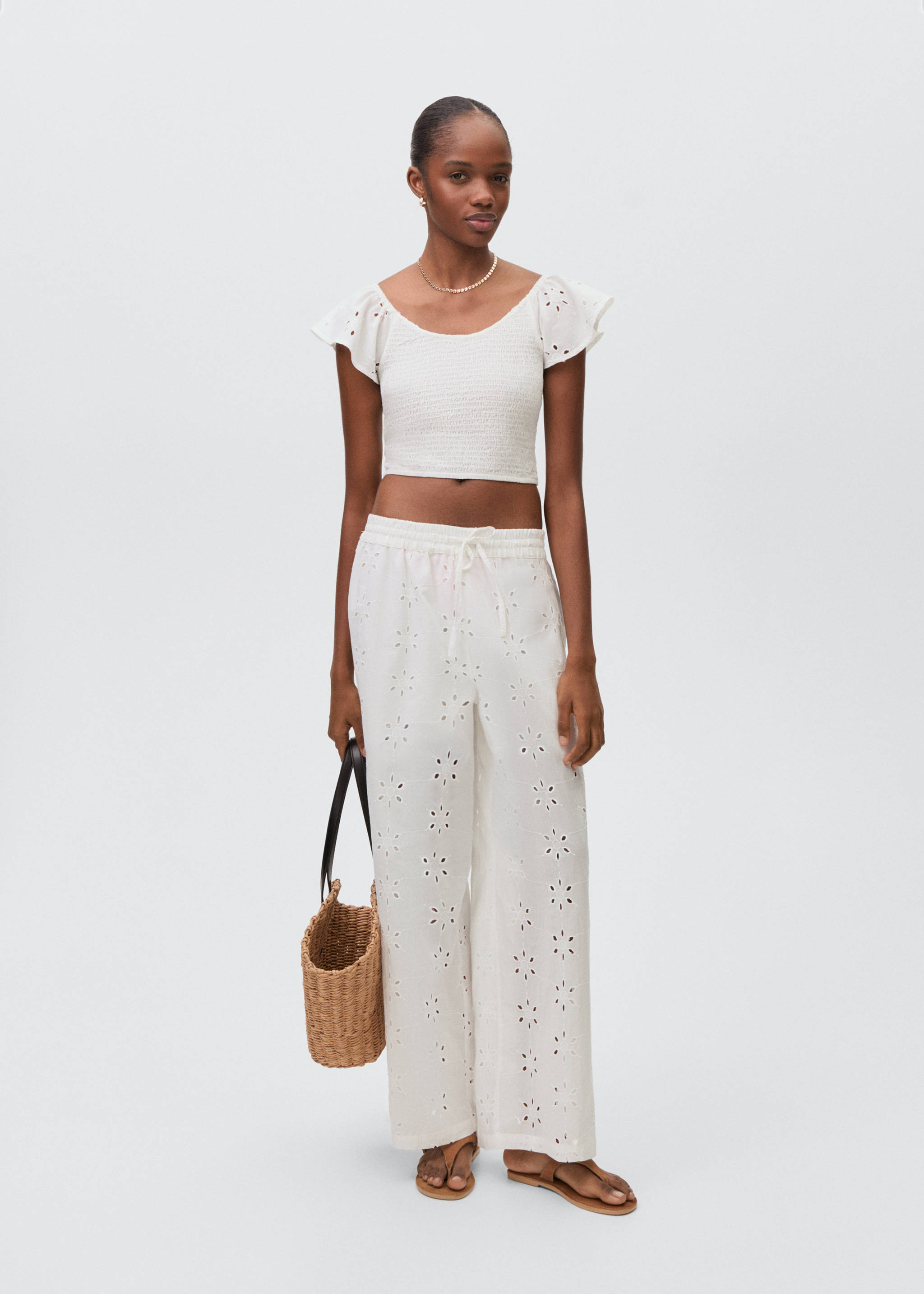 Ruffles embroidered top - General plane