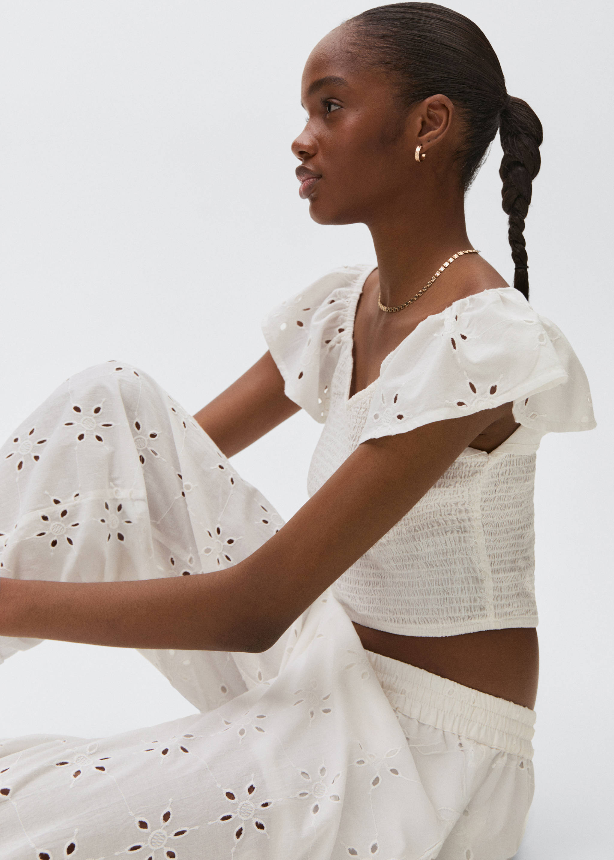 Ruffles embroidered top - Details of the article 2