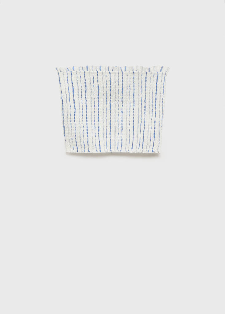 Striped strapless top — Off White