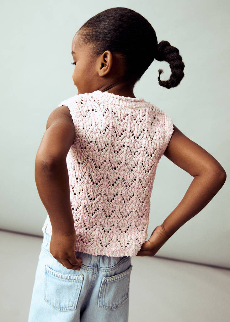 Openwork knit top — Pastel Pink