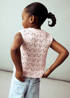 Openwork knit top — Pastel Pink 1