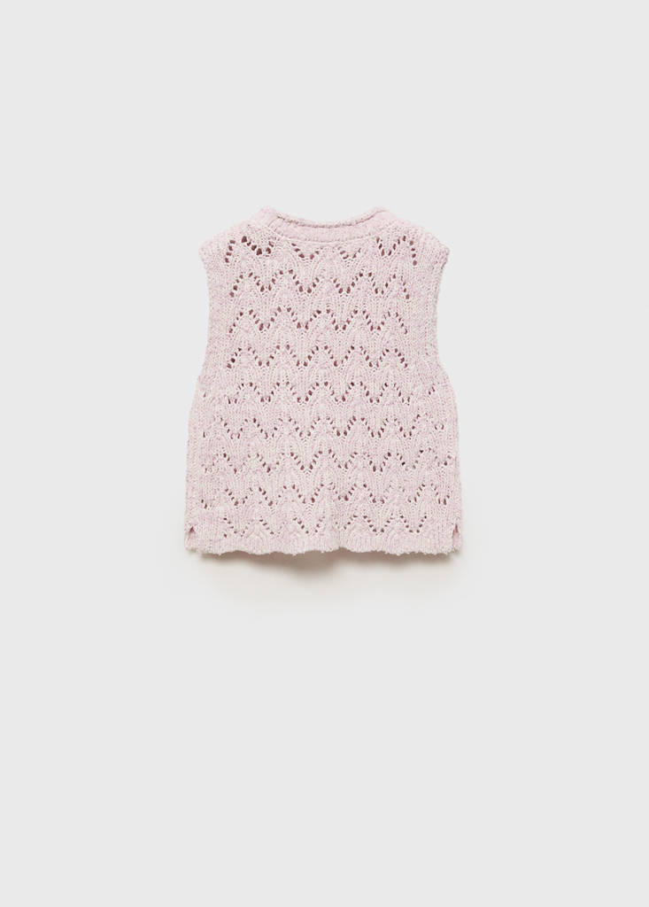 Openwork knit top — Pastel Pink