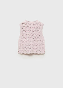 Openwork knit top — Pastel Pink 6