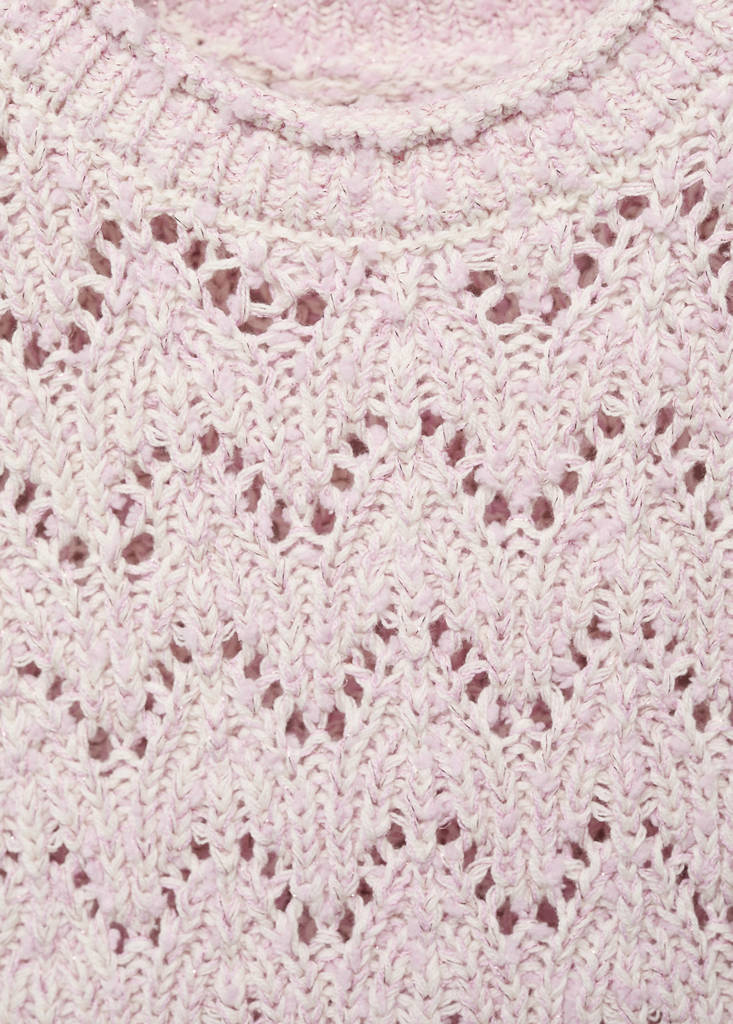 Openwork knit top — Pastel Pink