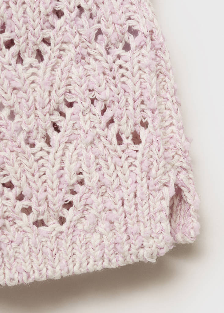 Openwork knit top — Pastel Pink