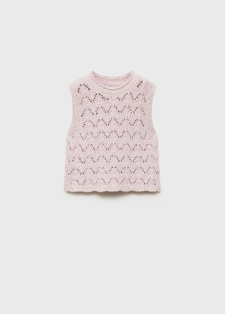 Openwork knit top — Pastel Pink