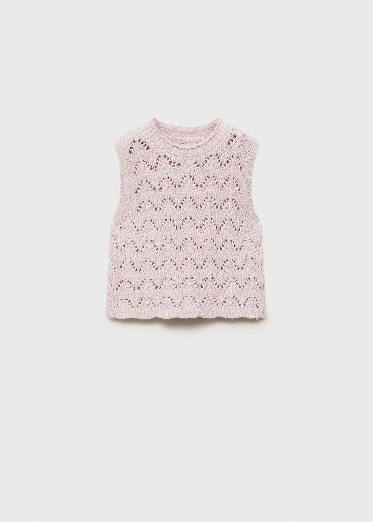 Openwork knit top — Pastel Pink