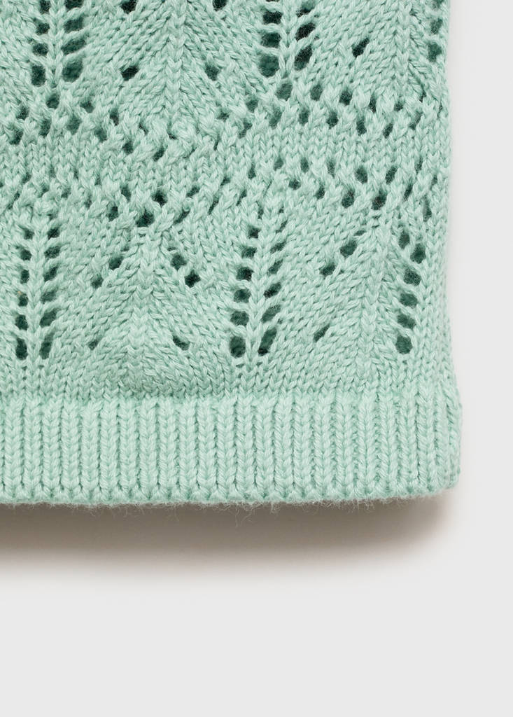 Openwork knit top — Aqua Green