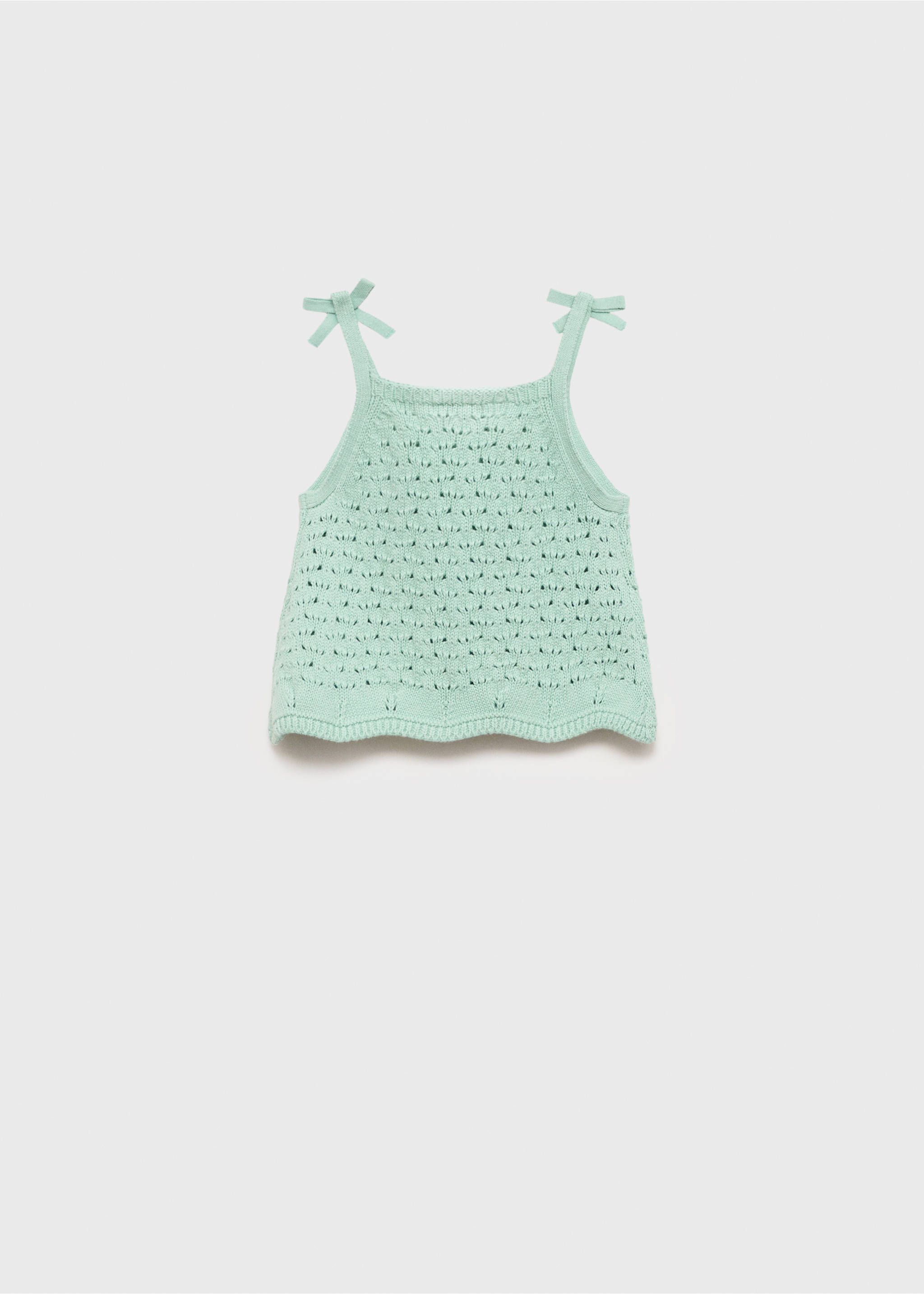 Crochet top with straps - Reverse of the article, Aqua Green. Ref: 87037700-00.