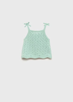 Crochet top with straps — Aqua Green 5