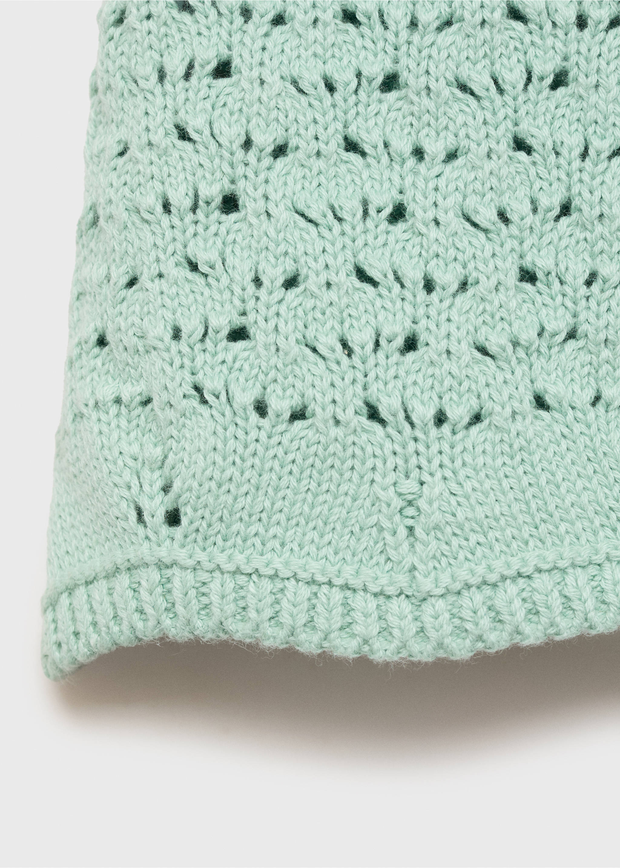 Crochet top with straps - Details of the article 8, Aqua Green. Ref: 87037700-00.