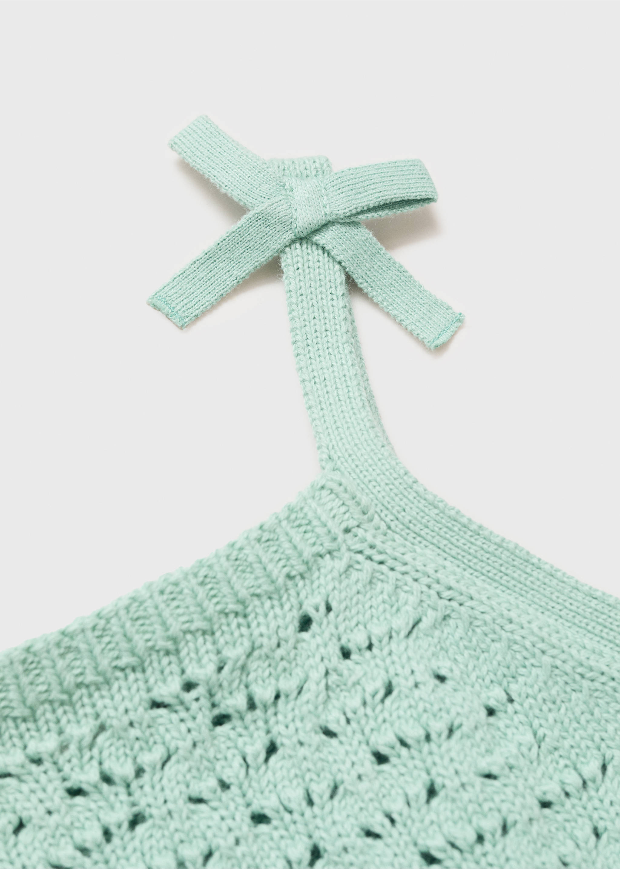 Crochet top with straps - Details of the article 0, Aqua Green. Ref: 87037700-00.