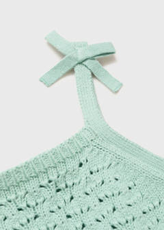 Crochet top with straps — Aqua Green 6