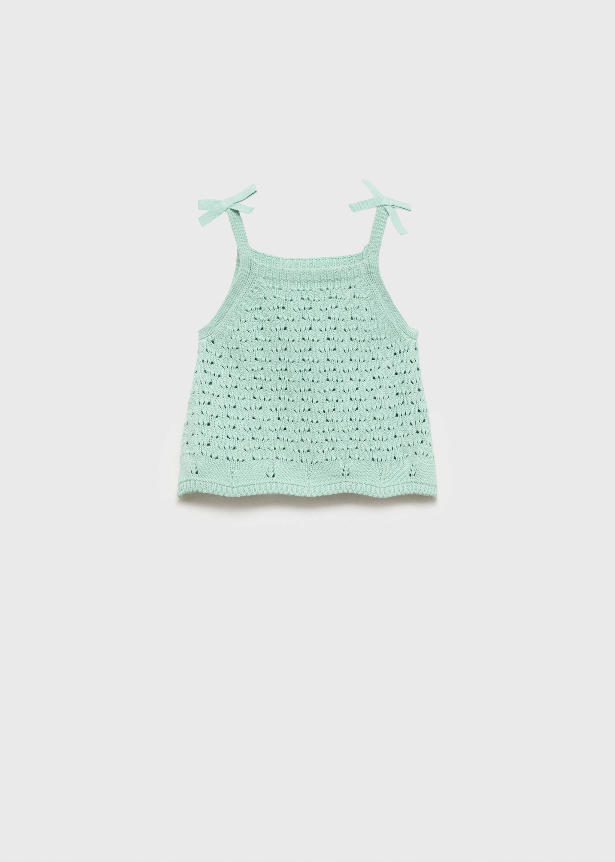 Crochet top with straps - Article without model, Aqua Green. Ref: 87037700-00.
