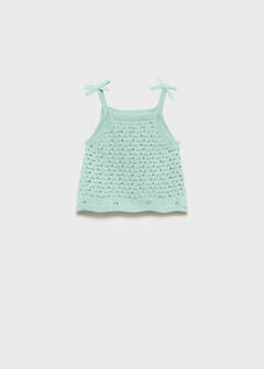 Crochet top with straps — Aqua Green 2