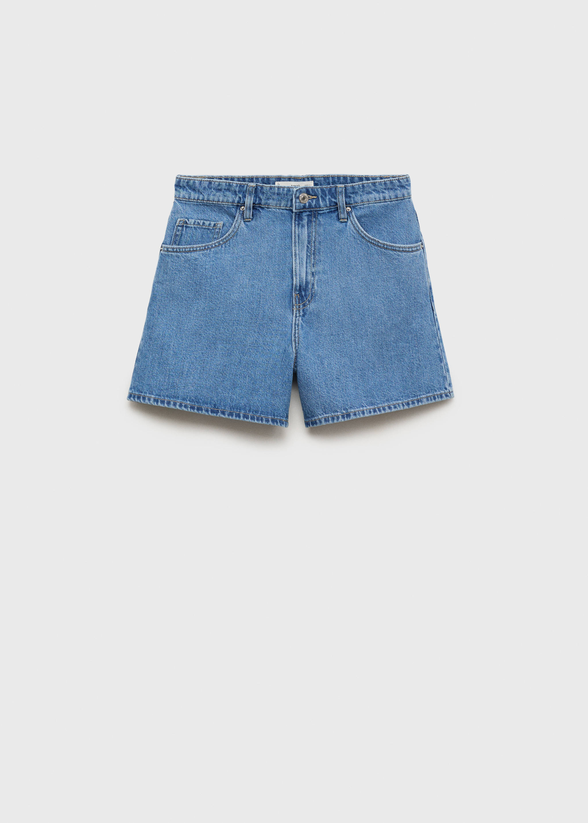High-waisted straight-fit denim shorts - Article without model